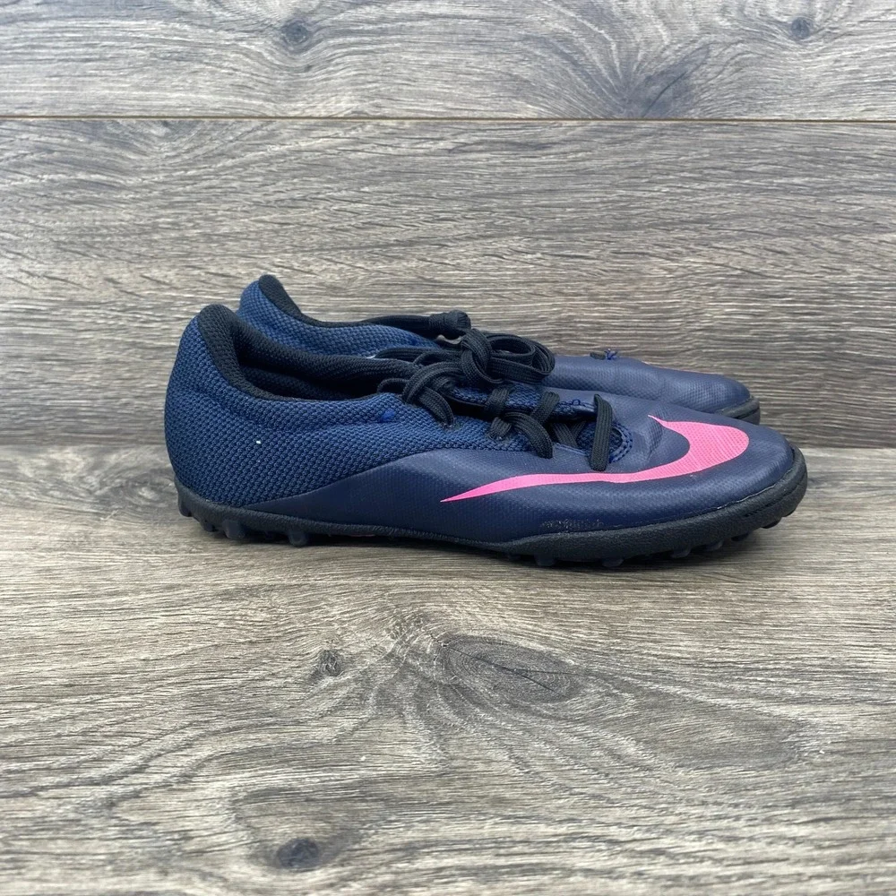 Nike Hypervenom Phade II TF Soccer Cleats Kids 1.5Y Navy Pink 725239-446